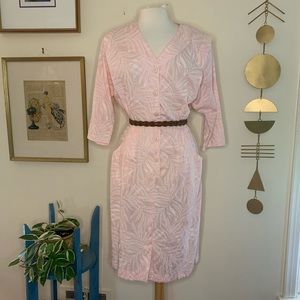 Vintage pink tropical print dress